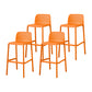 Contemporary Metal Plastic Barstools Bristol Bar Stool with Low Back and Footrest Orange 4 Piece Set Counter Stool(26"H) Clearhalo 'Bar Furniture' 'Bar Stools' 'bar_stools' 'furn' 'furn_bar_stools' 'furniture_bar_stools' 'Kitchen & Dining Furniture' 'kitchen&dining_furn' 'kitchen' 'kitchen_furn' Furniture' 4493253