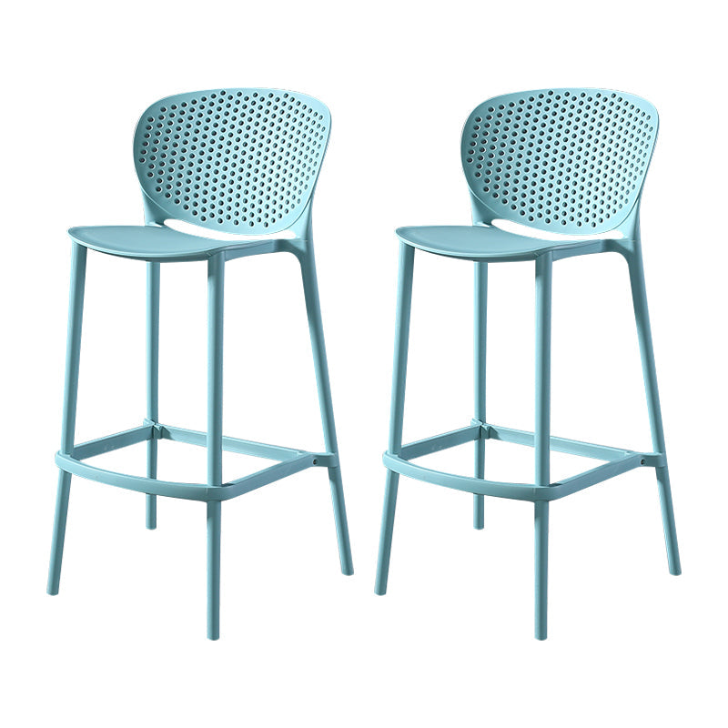 Contemporary Metal Plastic Barstools Bristol Bar Stool with Low Back and Footrest Sky Blue 2 Piece Set Bar Stool(30"H) Clearhalo 'Bar Furniture' 'Bar Stools' 'bar_stools' 'furn' 'furn_bar_stools' 'furniture_bar_stools' 'Kitchen & Dining Furniture' 'kitchen&dining_furn' 'kitchen' 'kitchen_furn' Furniture' 4493255