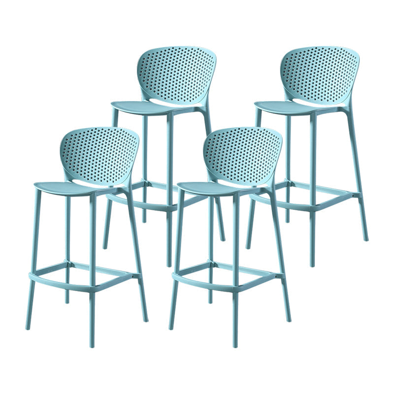 Contemporary Metal Plastic Barstools Bristol Bar Stool with Low Back and Footrest Sky Blue 4 Piece Set Bar Stool(30"H) Clearhalo 'Bar Furniture' 'Bar Stools' 'bar_stools' 'furn' 'furn_bar_stools' 'furniture_bar_stools' 'Kitchen & Dining Furniture' 'kitchen&dining_furn' 'kitchen' 'kitchen_furn' Furniture' 4493256
