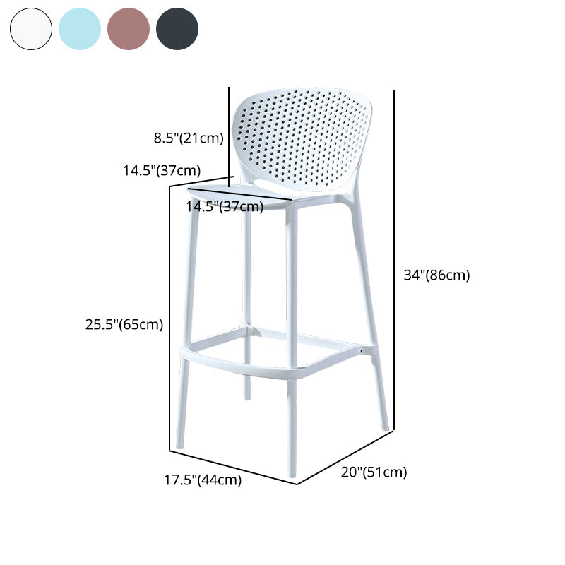 Contemporary Metal Plastic Barstools Bristol Bar Stool with Low Back and Footrest Clearhalo 'Bar Furniture' 'Bar Stools' 'bar_stools' 'furn' 'furn_bar_stools' 'furniture_bar_stools' 'Kitchen & Dining Furniture' 'kitchen&dining_furn' 'kitchen' 'kitchen_furn' Furniture' 4493257