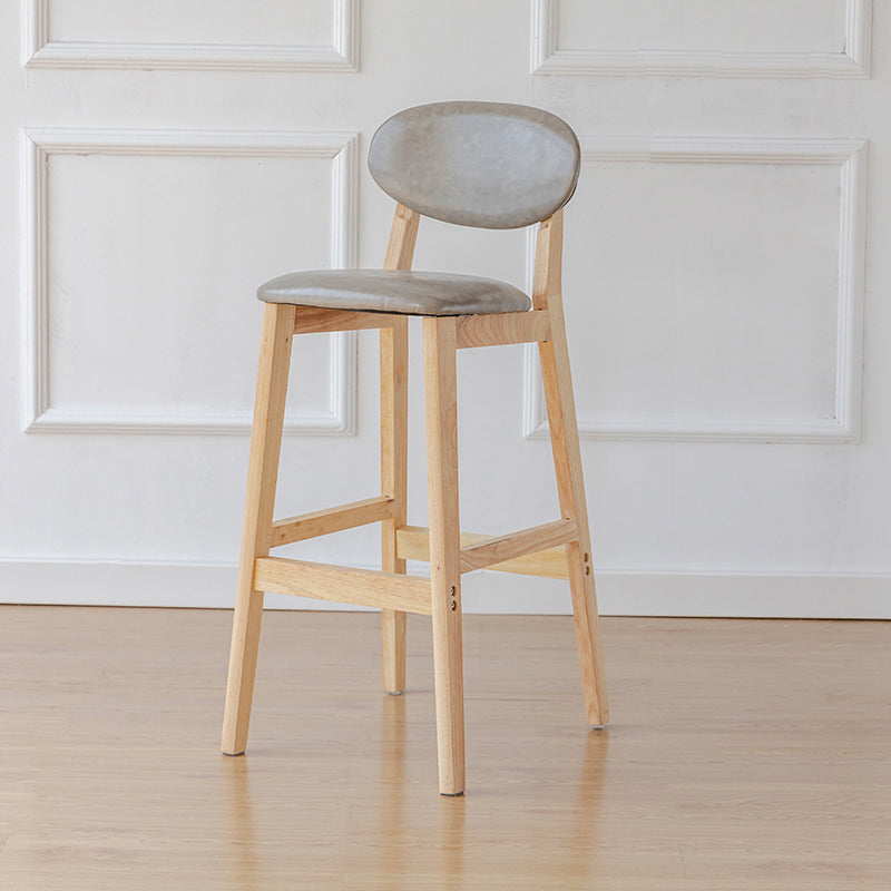 Modern Armless Backrest Counter Stool Wood Bar Stool with Cushion for Kitchen Grey 1 Piece Clearhalo 'Bar Furniture' 'Bar Stools' 'bar_stools' 'furn' 'furn_bar_stools' 'furniture_bar_stools' 'Kitchen & Dining Furniture' 'kitchen&dining_furn' 'kitchen' 'kitchen_furn' Furniture' 4493262