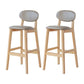 Modern Armless Backrest Counter Stool Wood Bar Stool with Cushion for Kitchen Grey 2 Piece Set Clearhalo 'Bar Furniture' 'Bar Stools' 'bar_stools' 'furn' 'furn_bar_stools' 'furniture_bar_stools' 'Kitchen & Dining Furniture' 'kitchen&dining_furn' 'kitchen' 'kitchen_furn' Furniture' 4493263