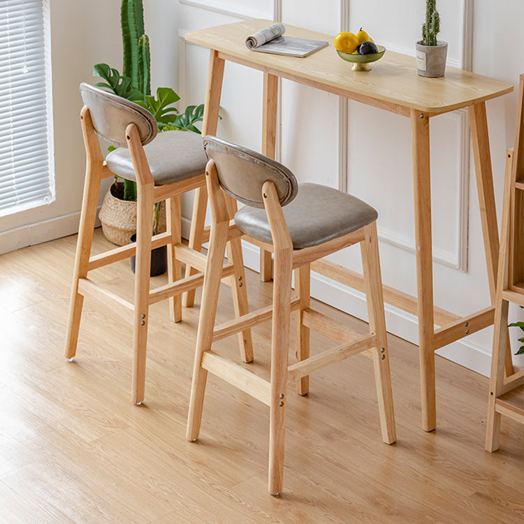 Modern Armless Backrest Counter Stool Wood Bar Stool with Cushion for Kitchen Clearhalo 'Bar Furniture' 'Bar Stools' 'bar_stools' 'furn' 'furn_bar_stools' 'furniture_bar_stools' 'Kitchen & Dining Furniture' 'kitchen&dining_furn' 'kitchen' 'kitchen_furn' Furniture' 4493264