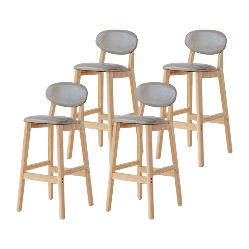 Modern Armless Backrest Counter Stool Wood Bar Stool with Cushion for Kitchen Grey 4 Piece Set Clearhalo 'Bar Furniture' 'Bar Stools' 'bar_stools' 'furn' 'furn_bar_stools' 'furniture_bar_stools' 'Kitchen & Dining Furniture' 'kitchen&dining_furn' 'kitchen' 'kitchen_furn' Furniture' 4493265