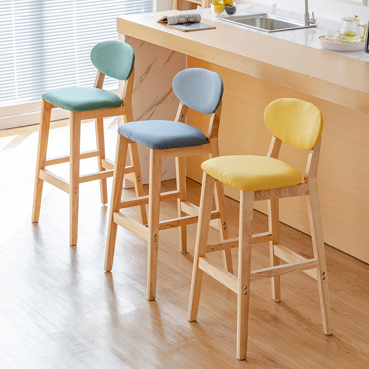 Modern Armless Backrest Counter Stool Wood Bar Stool with Cushion for Kitchen Clearhalo 'Bar Furniture' 'Bar Stools' 'bar_stools' 'furn' 'furn_bar_stools' 'furniture_bar_stools' 'Kitchen & Dining Furniture' 'kitchen&dining_furn' 'kitchen' 'kitchen_furn' Furniture' 4493268
