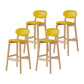 Modern Armless Backrest Counter Stool Wood Bar Stool with Cushion for Kitchen Yellow 4 Piece Set Clearhalo 'Bar Furniture' 'Bar Stools' 'bar_stools' 'furn' 'furn_bar_stools' 'furniture_bar_stools' 'Kitchen & Dining Furniture' 'kitchen&dining_furn' 'kitchen' 'kitchen_furn' Furniture' 4493271