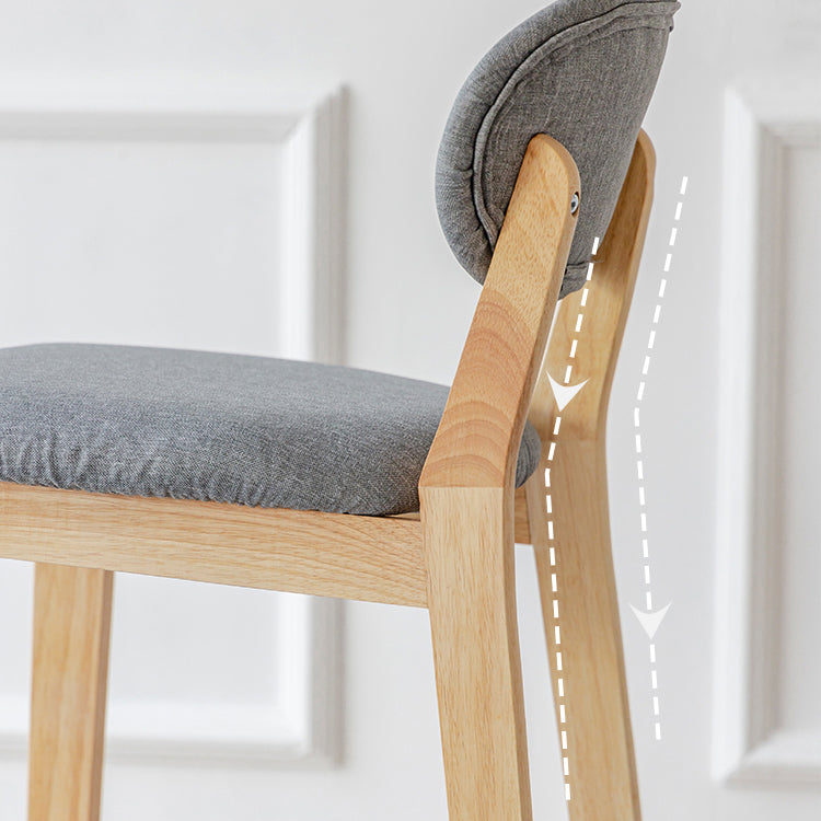 Modern Armless Backrest Counter Stool Wood Bar Stool with Cushion for Kitchen Clearhalo 'Bar Furniture' 'Bar Stools' 'bar_stools' 'furn' 'furn_bar_stools' 'furniture_bar_stools' 'Kitchen & Dining Furniture' 'kitchen&dining_furn' 'kitchen' 'kitchen_furn' Furniture' 4493275