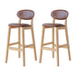Modern Armless Backrest Counter Stool Wood Bar Stool with Cushion for Kitchen Brown 2 Piece Set Clearhalo 'Bar Furniture' 'Bar Stools' 'bar_stools' 'furn' 'furn_bar_stools' 'furniture_bar_stools' 'Kitchen & Dining Furniture' 'kitchen&dining_furn' 'kitchen' 'kitchen_furn' Furniture' 4493276