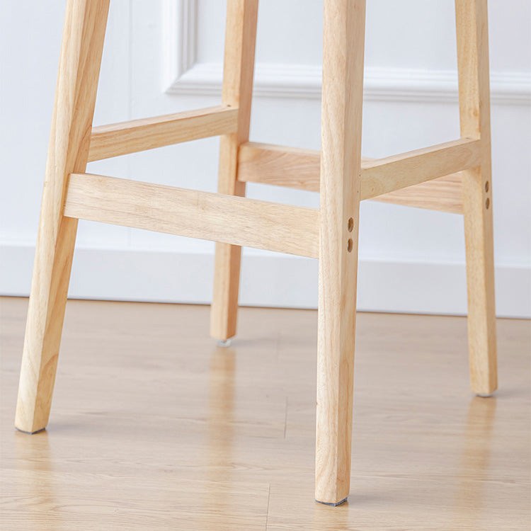 Modern Armless Backrest Counter Stool Wood Bar Stool with Cushion for Kitchen Clearhalo 'Bar Furniture' 'Bar Stools' 'bar_stools' 'furn' 'furn_bar_stools' 'furniture_bar_stools' 'Kitchen & Dining Furniture' 'kitchen&dining_furn' 'kitchen' 'kitchen_furn' Furniture' 4493277