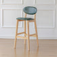 Modern Armless Backrest Counter Stool Wood Bar Stool with Cushion for Kitchen Blackish Green 1 Piece Clearhalo 'Bar Furniture' 'Bar Stools' 'bar_stools' 'furn' 'furn_bar_stools' 'furniture_bar_stools' 'Kitchen & Dining Furniture' 'kitchen&dining_furn' 'kitchen' 'kitchen_furn' Furniture' 4493280