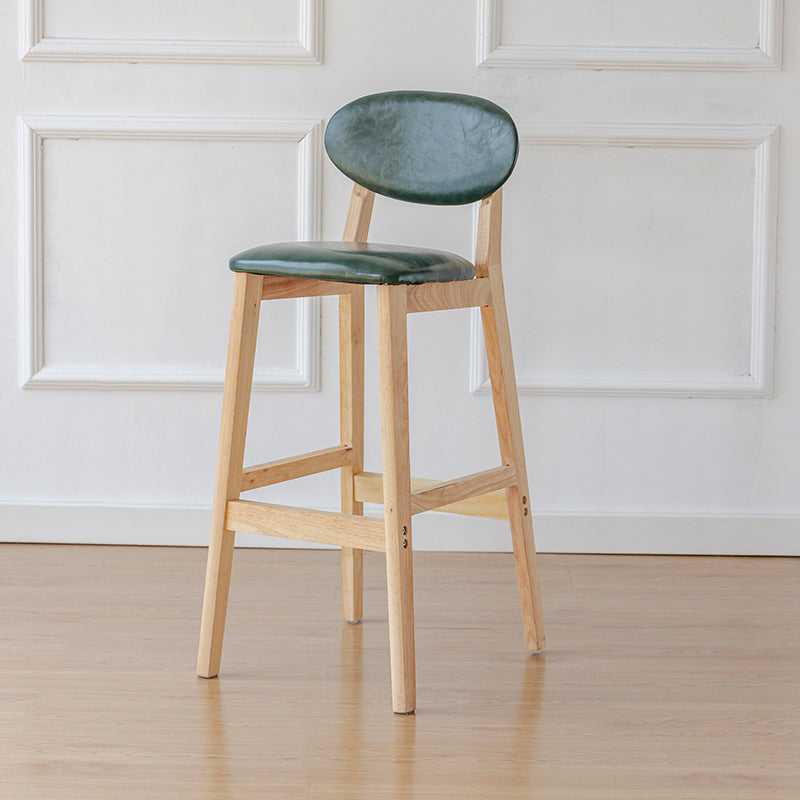 Modern Armless Backrest Counter Stool Wood Bar Stool with Cushion for Kitchen Blackish Green 1 Piece Clearhalo 'Bar Furniture' 'Bar Stools' 'bar_stools' 'furn' 'furn_bar_stools' 'furniture_bar_stools' 'Kitchen & Dining Furniture' 'kitchen&dining_furn' 'kitchen' 'kitchen_furn' Furniture' 4493280