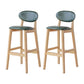 Modern Armless Backrest Counter Stool Wood Bar Stool with Cushion for Kitchen Blackish Green 2 Piece Set Clearhalo 'Bar Furniture' 'Bar Stools' 'bar_stools' 'furn' 'furn_bar_stools' 'furniture_bar_stools' 'Kitchen & Dining Furniture' 'kitchen&dining_furn' 'kitchen' 'kitchen_furn' Furniture' 4493282