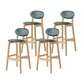 Modern Armless Backrest Counter Stool Wood Bar Stool with Cushion for Kitchen Blackish Green 4 Piece Set Clearhalo 'Bar Furniture' 'Bar Stools' 'bar_stools' 'furn' 'furn_bar_stools' 'furniture_bar_stools' 'Kitchen & Dining Furniture' 'kitchen&dining_furn' 'kitchen' 'kitchen_furn' Furniture' 4493283