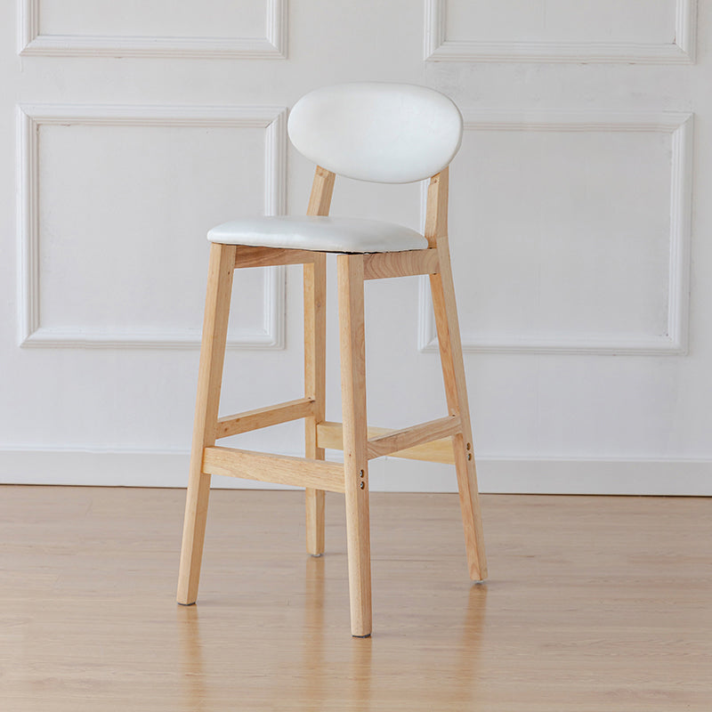 Modern Armless Backrest Counter Stool Wood Bar Stool with Cushion for Kitchen White 1 Piece Clearhalo 'Bar Furniture' 'Bar Stools' 'bar_stools' 'furn' 'furn_bar_stools' 'furniture_bar_stools' 'Kitchen & Dining Furniture' 'kitchen&dining_furn' 'kitchen' 'kitchen_furn' Furniture' 4493285
