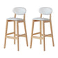 Modern Armless Backrest Counter Stool Wood Bar Stool with Cushion for Kitchen White 2 Piece Set Clearhalo 'Bar Furniture' 'Bar Stools' 'bar_stools' 'furn' 'furn_bar_stools' 'furniture_bar_stools' 'Kitchen & Dining Furniture' 'kitchen&dining_furn' 'kitchen' 'kitchen_furn' Furniture' 4493288