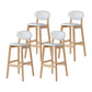 Modern Armless Backrest Counter Stool Wood Bar Stool with Cushion for Kitchen White 4 Piece Set Clearhalo 'Bar Furniture' 'Bar Stools' 'bar_stools' 'furn' 'furn_bar_stools' 'furniture_bar_stools' 'Kitchen & Dining Furniture' 'kitchen&dining_furn' 'kitchen' 'kitchen_furn' Furniture' 4493289
