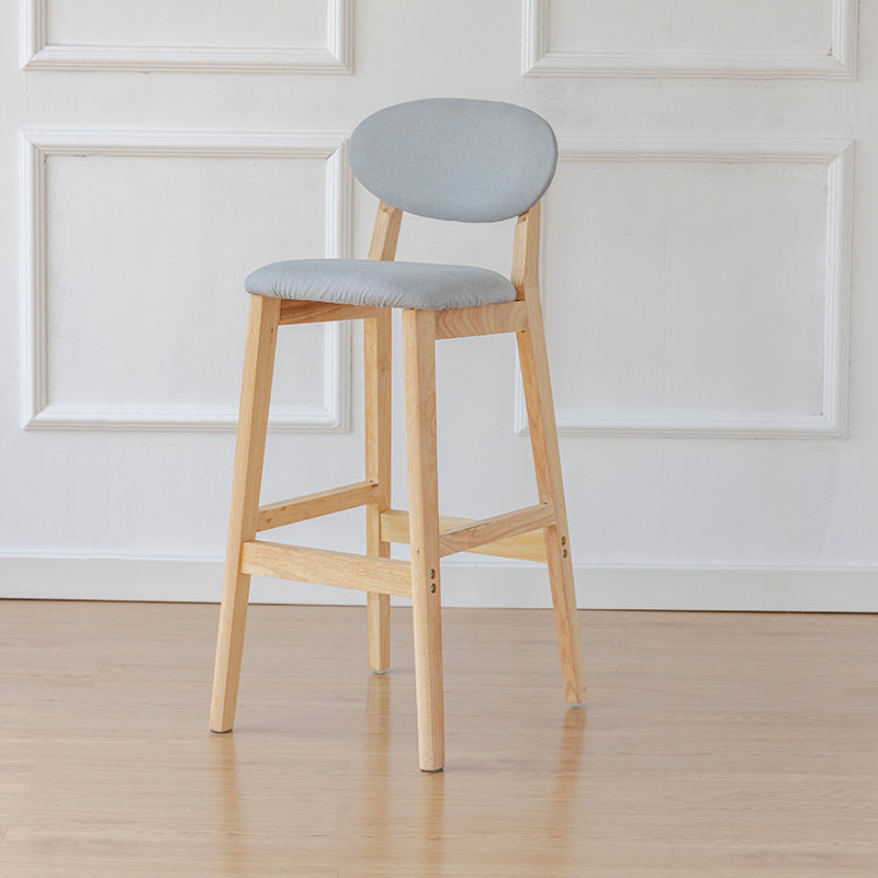Modern Armless Backrest Counter Stool Wood Bar Stool with Cushion for Kitchen Light Gray 1 Piece Clearhalo 'Bar Furniture' 'Bar Stools' 'bar_stools' 'furn' 'furn_bar_stools' 'furniture_bar_stools' 'Kitchen & Dining Furniture' 'kitchen&dining_furn' 'kitchen' 'kitchen_furn' Furniture' 4493290