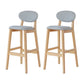 Modern Armless Backrest Counter Stool Wood Bar Stool with Cushion for Kitchen Light Gray 2 Piece Set Clearhalo 'Bar Furniture' 'Bar Stools' 'bar_stools' 'furn' 'furn_bar_stools' 'furniture_bar_stools' 'Kitchen & Dining Furniture' 'kitchen&dining_furn' 'kitchen' 'kitchen_furn' Furniture' 4493291