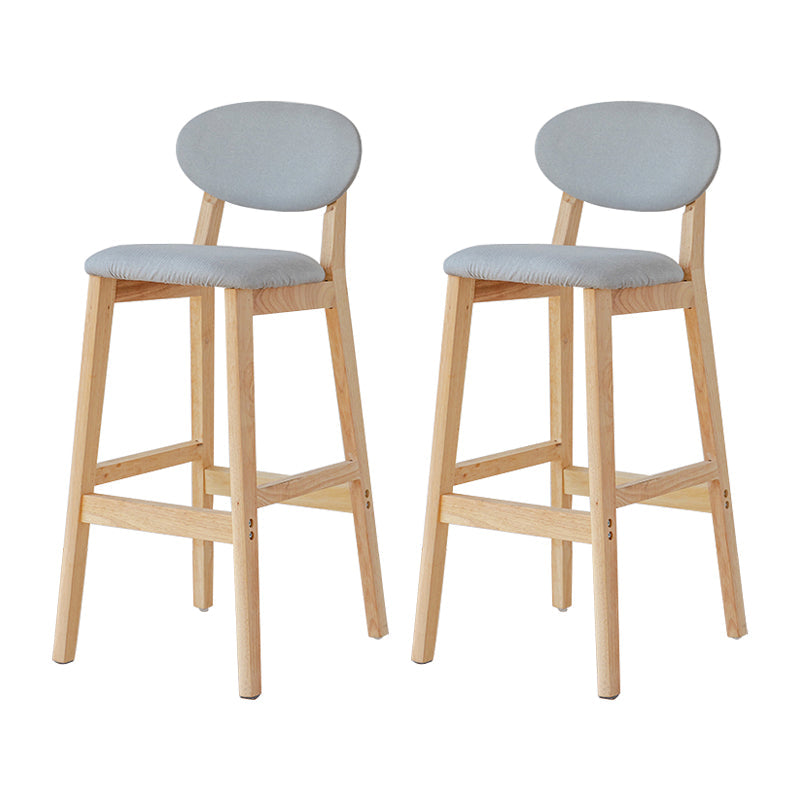 Modern Armless Backrest Counter Stool Wood Bar Stool with Cushion for Kitchen Light Gray 2 Piece Set Clearhalo 'Bar Furniture' 'Bar Stools' 'bar_stools' 'furn' 'furn_bar_stools' 'furniture_bar_stools' 'Kitchen & Dining Furniture' 'kitchen&dining_furn' 'kitchen' 'kitchen_furn' Furniture' 4493291