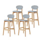 Modern Armless Backrest Counter Stool Wood Bar Stool with Cushion for Kitchen Light Gray 4 Piece Set Clearhalo 'Bar Furniture' 'Bar Stools' 'bar_stools' 'furn' 'furn_bar_stools' 'furniture_bar_stools' 'Kitchen & Dining Furniture' 'kitchen&dining_furn' 'kitchen' 'kitchen_furn' Furniture' 4493292