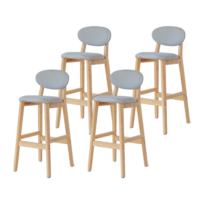 Modern Armless Backrest Counter Stool Wood Bar Stool with Cushion for Kitchen Light Gray 4 Piece Set Clearhalo 'Bar Furniture' 'Bar Stools' 'bar_stools' 'furn' 'furn_bar_stools' 'furniture_bar_stools' 'Kitchen & Dining Furniture' 'kitchen&dining_furn' 'kitchen' 'kitchen_furn' Furniture' 4493292