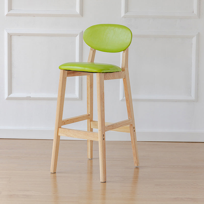 Modern Armless Backrest Counter Stool Wood Bar Stool with Cushion for Kitchen Green 1 Piece Clearhalo 'Bar Furniture' 'Bar Stools' 'bar_stools' 'furn' 'furn_bar_stools' 'furniture_bar_stools' 'Kitchen & Dining Furniture' 'kitchen&dining_furn' 'kitchen' 'kitchen_furn' Furniture' 4493293
