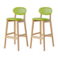 Modern Armless Backrest Counter Stool Wood Bar Stool with Cushion for Kitchen Green 2 Piece Set Clearhalo 'Bar Furniture' 'Bar Stools' 'bar_stools' 'furn' 'furn_bar_stools' 'furniture_bar_stools' 'Kitchen & Dining Furniture' 'kitchen&dining_furn' 'kitchen' 'kitchen_furn' Furniture' 4493294
