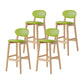 Modern Armless Backrest Counter Stool Wood Bar Stool with Cushion for Kitchen Green 4 Piece Set Clearhalo 'Bar Furniture' 'Bar Stools' 'bar_stools' 'furn' 'furn_bar_stools' 'furniture_bar_stools' 'Kitchen & Dining Furniture' 'kitchen&dining_furn' 'kitchen' 'kitchen_furn' Furniture' 4493295