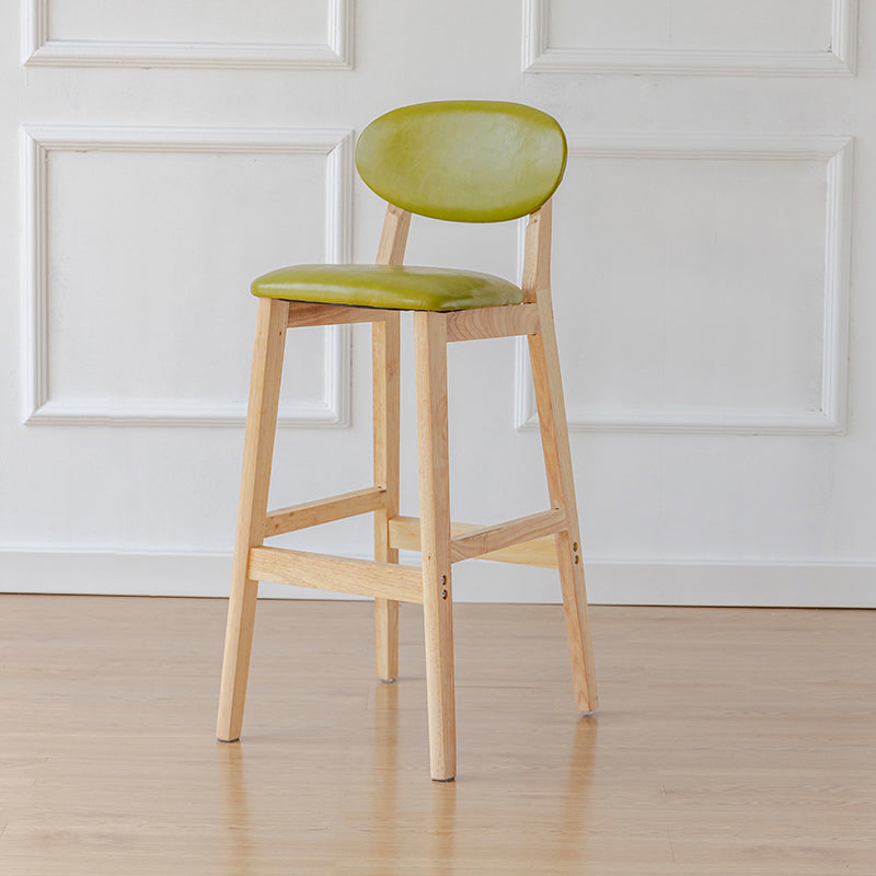 Modern Armless Backrest Counter Stool Wood Bar Stool with Cushion for Kitchen Army Green 1 Piece Clearhalo 'Bar Furniture' 'Bar Stools' 'bar_stools' 'furn' 'furn_bar_stools' 'furniture_bar_stools' 'Kitchen & Dining Furniture' 'kitchen&dining_furn' 'kitchen' 'kitchen_furn' Furniture' 4493296