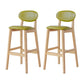 Modern Armless Backrest Counter Stool Wood Bar Stool with Cushion for Kitchen Army Green 2 Piece Set Clearhalo 'Bar Furniture' 'Bar Stools' 'bar_stools' 'furn' 'furn_bar_stools' 'furniture_bar_stools' 'Kitchen & Dining Furniture' 'kitchen&dining_furn' 'kitchen' 'kitchen_furn' Furniture' 4493297