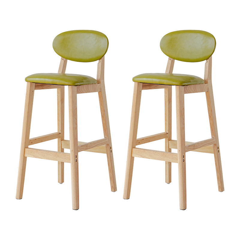 Modern Armless Backrest Counter Stool Wood Bar Stool with Cushion for Kitchen Army Green 2 Piece Set Clearhalo 'Bar Furniture' 'Bar Stools' 'bar_stools' 'furn' 'furn_bar_stools' 'furniture_bar_stools' 'Kitchen & Dining Furniture' 'kitchen&dining_furn' 'kitchen' 'kitchen_furn' Furniture' 4493297