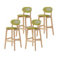 Modern Armless Backrest Counter Stool Wood Bar Stool with Cushion for Kitchen Army Green 4 Piece Set Clearhalo 'Bar Furniture' 'Bar Stools' 'bar_stools' 'furn' 'furn_bar_stools' 'furniture_bar_stools' 'Kitchen & Dining Furniture' 'kitchen&dining_furn' 'kitchen' 'kitchen_furn' Furniture' 4493298