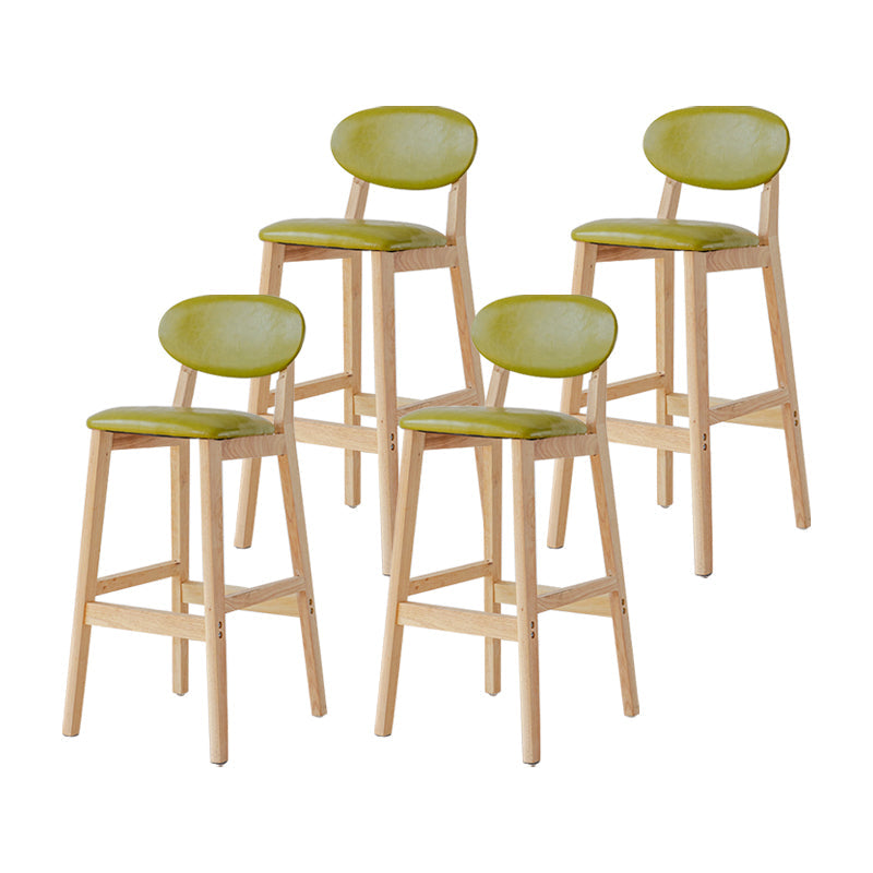 Modern Armless Backrest Counter Stool Wood Bar Stool with Cushion for Kitchen Army Green 4 Piece Set Clearhalo 'Bar Furniture' 'Bar Stools' 'bar_stools' 'furn' 'furn_bar_stools' 'furniture_bar_stools' 'Kitchen & Dining Furniture' 'kitchen&dining_furn' 'kitchen' 'kitchen_furn' Furniture' 4493298