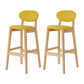 Modern Armless Backrest Counter Stool Wood Bar Stool with Cushion for Kitchen Light Yellow 2 Piece Set Clearhalo 'Bar Furniture' 'Bar Stools' 'bar_stools' 'furn' 'furn_bar_stools' 'furniture_bar_stools' 'Kitchen & Dining Furniture' 'kitchen&dining_furn' 'kitchen' 'kitchen_furn' Furniture' 4493300