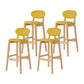 Modern Armless Backrest Counter Stool Wood Bar Stool with Cushion for Kitchen Light Yellow 4 Piece Set Clearhalo 'Bar Furniture' 'Bar Stools' 'bar_stools' 'furn' 'furn_bar_stools' 'furniture_bar_stools' 'Kitchen & Dining Furniture' 'kitchen&dining_furn' 'kitchen' 'kitchen_furn' Furniture' 4493301