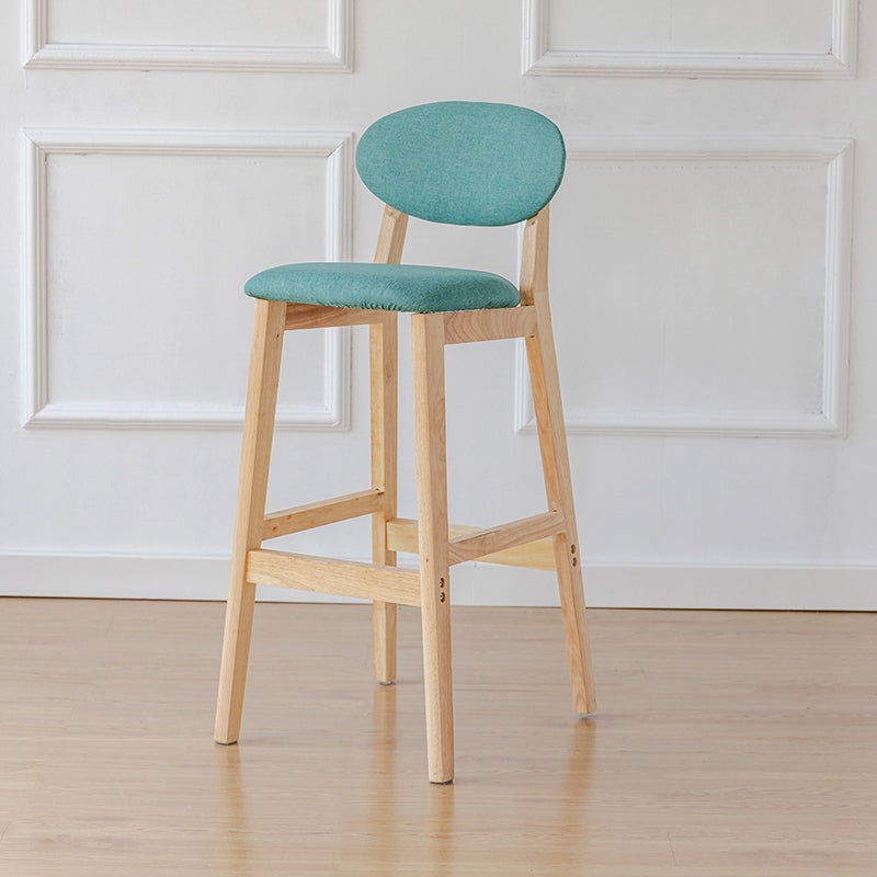 Modern Armless Backrest Counter Stool Wood Bar Stool with Cushion for Kitchen Light Green 1 Piece Clearhalo 'Bar Furniture' 'Bar Stools' 'bar_stools' 'furn' 'furn_bar_stools' 'furniture_bar_stools' 'Kitchen & Dining Furniture' 'kitchen&dining_furn' 'kitchen' 'kitchen_furn' Furniture' 4493302