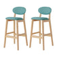 Modern Armless Backrest Counter Stool Wood Bar Stool with Cushion for Kitchen Light Green 2 Piece Set Clearhalo 'Bar Furniture' 'Bar Stools' 'bar_stools' 'furn' 'furn_bar_stools' 'furniture_bar_stools' 'Kitchen & Dining Furniture' 'kitchen&dining_furn' 'kitchen' 'kitchen_furn' Furniture' 4493303