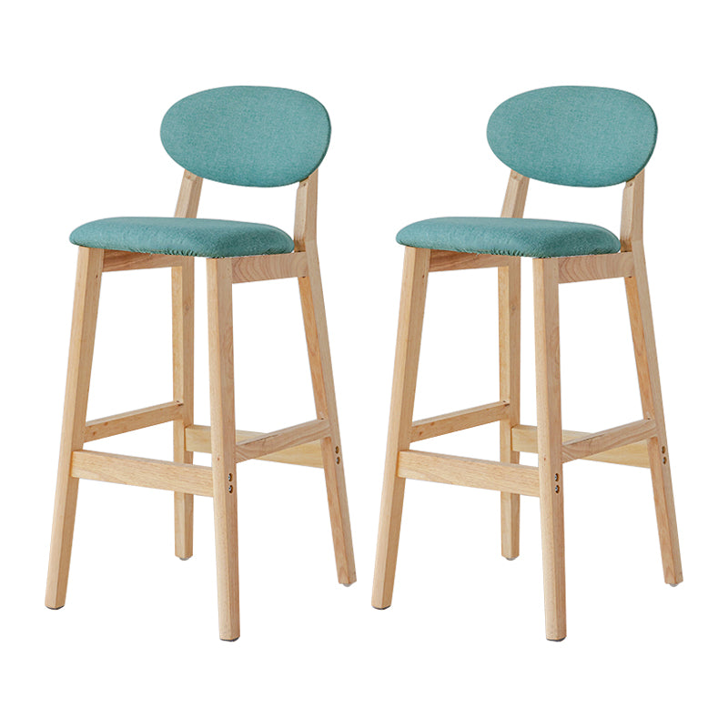 Modern Armless Backrest Counter Stool Wood Bar Stool with Cushion for Kitchen Light Green 2 Piece Set Clearhalo 'Bar Furniture' 'Bar Stools' 'bar_stools' 'furn' 'furn_bar_stools' 'furniture_bar_stools' 'Kitchen & Dining Furniture' 'kitchen&dining_furn' 'kitchen' 'kitchen_furn' Furniture' 4493303
