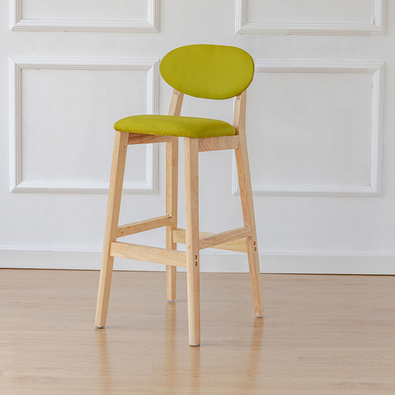 Modern Armless Backrest Counter Stool Wood Bar Stool with Cushion for Kitchen Fluorescent Green 1 Piece Clearhalo 'Bar Furniture' 'Bar Stools' 'bar_stools' 'furn' 'furn_bar_stools' 'furniture_bar_stools' 'Kitchen & Dining Furniture' 'kitchen&dining_furn' 'kitchen' 'kitchen_furn' Furniture' 4493305