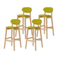 Modern Armless Backrest Counter Stool Wood Bar Stool with Cushion for Kitchen Fluorescent Green 4 Piece Set Clearhalo 'Bar Furniture' 'Bar Stools' 'bar_stools' 'furn' 'furn_bar_stools' 'furniture_bar_stools' 'Kitchen & Dining Furniture' 'kitchen&dining_furn' 'kitchen' 'kitchen_furn' Furniture' 4493307