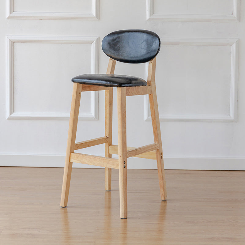 Modern Armless Backrest Counter Stool Wood Bar Stool with Cushion for Kitchen Black 1 Piece Clearhalo 'Bar Furniture' 'Bar Stools' 'bar_stools' 'furn' 'furn_bar_stools' 'furniture_bar_stools' 'Kitchen & Dining Furniture' 'kitchen&dining_furn' 'kitchen' 'kitchen_furn' Furniture' 4493308