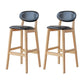 Modern Armless Backrest Counter Stool Wood Bar Stool with Cushion for Kitchen Black 2 Piece Set Clearhalo 'Bar Furniture' 'Bar Stools' 'bar_stools' 'furn' 'furn_bar_stools' 'furniture_bar_stools' 'Kitchen & Dining Furniture' 'kitchen&dining_furn' 'kitchen' 'kitchen_furn' Furniture' 4493309