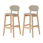 Modern Armless Backrest Counter Stool Wood Bar Stool with Cushion for Kitchen Khaki 2 Piece Set Clearhalo 'Bar Furniture' 'Bar Stools' 'bar_stools' 'furn' 'furn_bar_stools' 'furniture_bar_stools' 'Kitchen & Dining Furniture' 'kitchen&dining_furn' 'kitchen' 'kitchen_furn' Furniture' 4493312