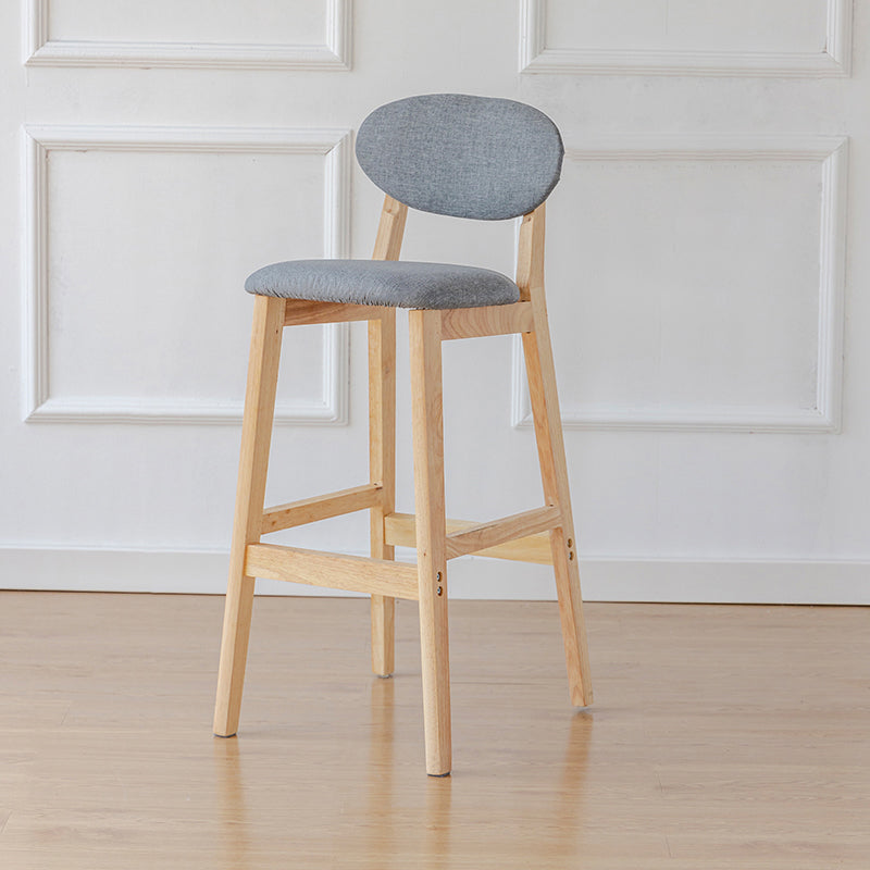 Modern Armless Backrest Counter Stool Wood Bar Stool with Cushion for Kitchen Dark Gray 1 Piece Clearhalo 'Bar Furniture' 'Bar Stools' 'bar_stools' 'furn' 'furn_bar_stools' 'furniture_bar_stools' 'Kitchen & Dining Furniture' 'kitchen&dining_furn' 'kitchen' 'kitchen_furn' Furniture' 4493317
