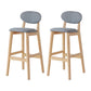 Modern Armless Backrest Counter Stool Wood Bar Stool with Cushion for Kitchen Dark Gray 2 Piece Set Clearhalo 'Bar Furniture' 'Bar Stools' 'bar_stools' 'furn' 'furn_bar_stools' 'furniture_bar_stools' 'Kitchen & Dining Furniture' 'kitchen&dining_furn' 'kitchen' 'kitchen_furn' Furniture' 4493318