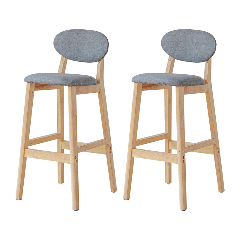 Modern Armless Backrest Counter Stool Wood Bar Stool with Cushion for Kitchen Dark Gray 2 Piece Set Clearhalo 'Bar Furniture' 'Bar Stools' 'bar_stools' 'furn' 'furn_bar_stools' 'furniture_bar_stools' 'Kitchen & Dining Furniture' 'kitchen&dining_furn' 'kitchen' 'kitchen_furn' Furniture' 4493318