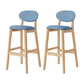 Modern Armless Backrest Counter Stool Wood Bar Stool with Cushion for Kitchen Sky Blue 2 Piece Set Clearhalo 'Bar Furniture' 'Bar Stools' 'bar_stools' 'furn' 'furn_bar_stools' 'furniture_bar_stools' 'Kitchen & Dining Furniture' 'kitchen&dining_furn' 'kitchen' 'kitchen_furn' Furniture' 4493321