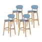 Modern Armless Backrest Counter Stool Wood Bar Stool with Cushion for Kitchen Sky Blue 4 Piece Set Clearhalo 'Bar Furniture' 'Bar Stools' 'bar_stools' 'furn' 'furn_bar_stools' 'furniture_bar_stools' 'Kitchen & Dining Furniture' 'kitchen&dining_furn' 'kitchen' 'kitchen_furn' Furniture' 4493322