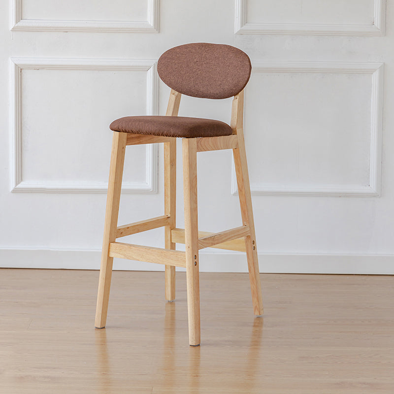Modern Armless Backrest Counter Stool Wood Bar Stool with Cushion for Kitchen Coffee 1 Piece Clearhalo 'Bar Furniture' 'Bar Stools' 'bar_stools' 'furn' 'furn_bar_stools' 'furniture_bar_stools' 'Kitchen & Dining Furniture' 'kitchen&dining_furn' 'kitchen' 'kitchen_furn' Furniture' 4493323