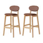 Modern Armless Backrest Counter Stool Wood Bar Stool with Cushion for Kitchen Coffee 2 Piece Set Clearhalo 'Bar Furniture' 'Bar Stools' 'bar_stools' 'furn' 'furn_bar_stools' 'furniture_bar_stools' 'Kitchen & Dining Furniture' 'kitchen&dining_furn' 'kitchen' 'kitchen_furn' Furniture' 4493324